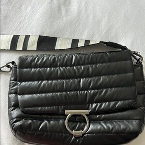 THINK ROYLN Black Quilted Shoulder Bag with Metallic Detail